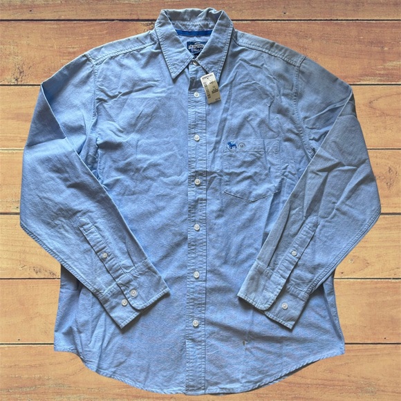 NWT Aeropostale Light Blue Button Down Dress Shirt - Picture 1 of 6